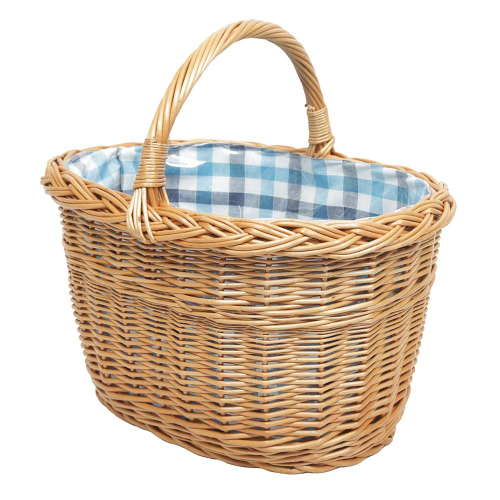 Einkaufskorb Handkorb Weide Korb gefüttert (42x32x25/38)