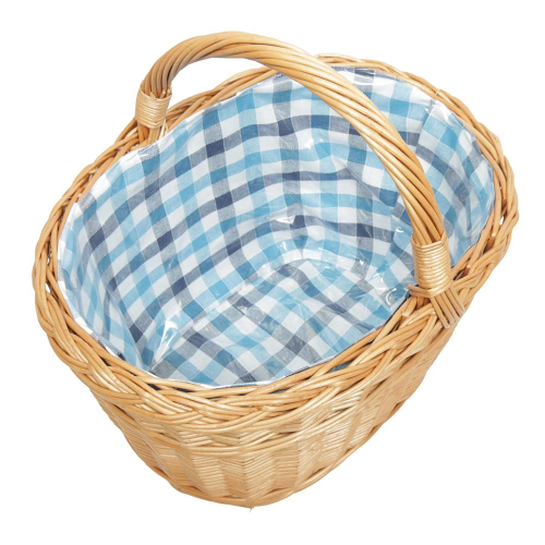 Einkaufskorb Handkorb Weide Korb gefüttert (42x32x25/38)