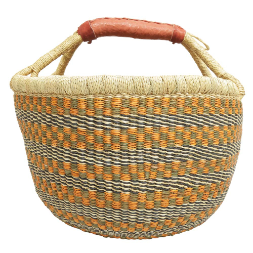 Afrikanische Korbtasche, robuste Tasche aus Steppengras (D:42)