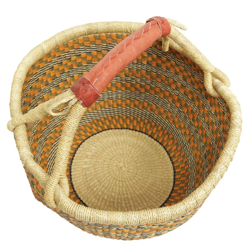 Afrikanische Korbtasche, robuste Tasche aus Steppengras (D:42)
