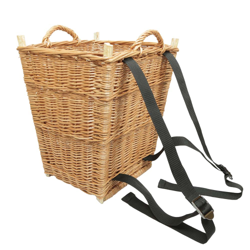 Tragekorb, Kiepe, Rucksackkorb aus gesottener Weide (38x34x43/48)