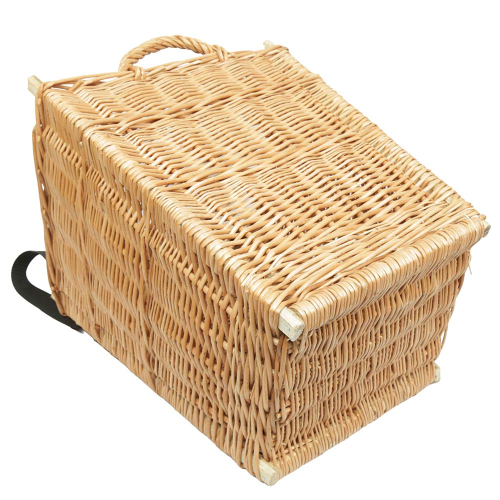 Tragekorb, Kiepe, Rucksackkorb aus gesottener Weide (38x34x43/48)