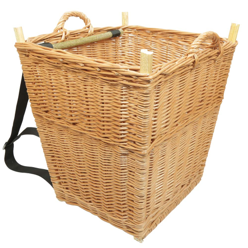 Tragekorb, Kiepe, Rucksackkorb aus gesottener Weide (45x43x46/51)