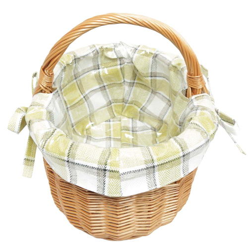 Einkaufskorb Handkorb Weide Korb gefüttert (42x33x23/39)