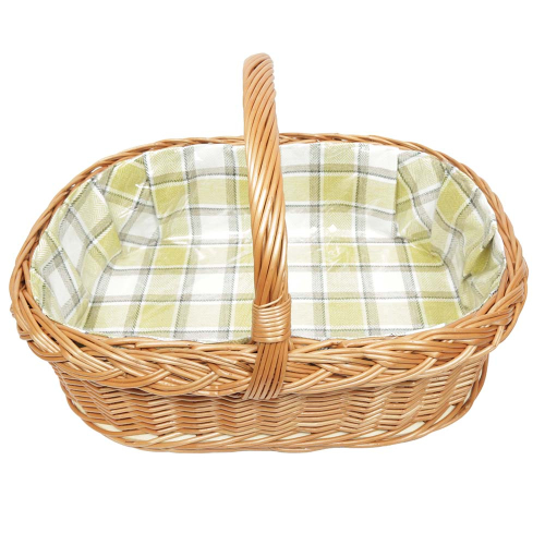 Tablett, Korbtablett aus Weide, Trage Tablett geflochten (54x40x17/33)