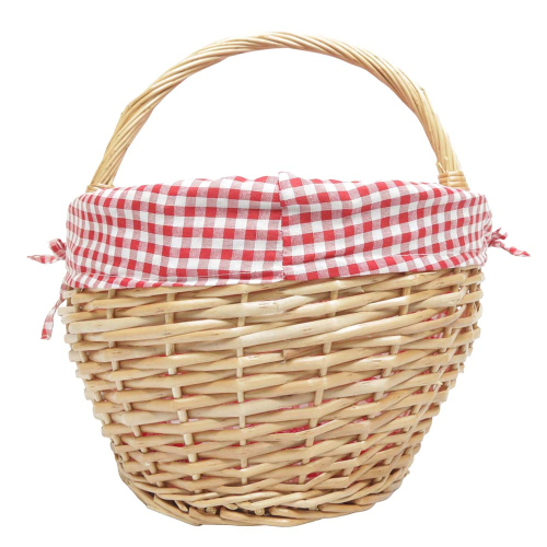 Einkaufskorb sehr leichter Handkorb Weide Korb gefüttert (45x35x23/38)