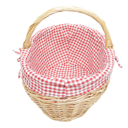 Einkaufskorb sehr leichter Handkorb Weide Korb gefüttert (45x35x23/38)