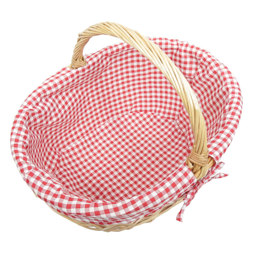 Einkaufskorb sehr leichter Handkorb Weide Korb gefüttert (45x35x23/38)