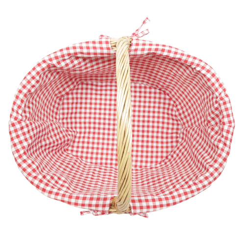 Einkaufskorb sehr leichter Handkorb Weide Korb gefüttert (45x35x23/38)
