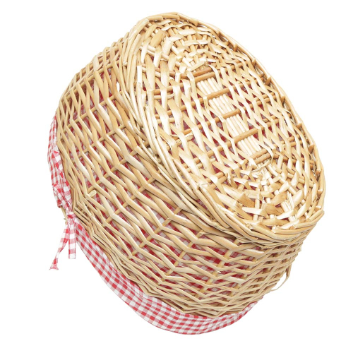 Einkaufskorb sehr leichter Handkorb Weide Korb gefüttert (45x35x23/38)