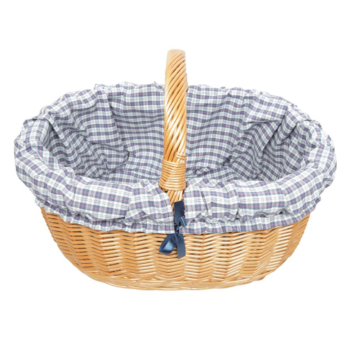 Einkaufskorb Handkorb Weide Korb gefüttert (52x35x25/37)