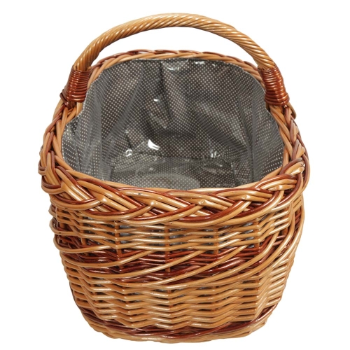 Einkaufskorb Handkorb Weide Korb gefüttert (51x35x25/38)