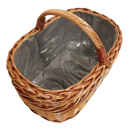 Einkaufskorb Handkorb Weide Korb gefüttert (51x35x25/38)
