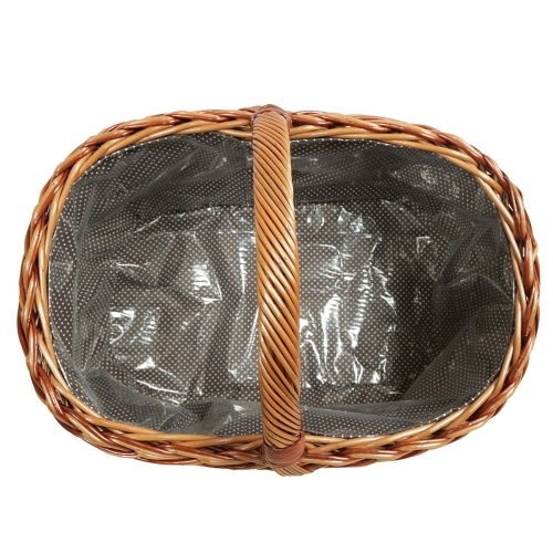 Einkaufskorb Handkorb Weide Korb gefüttert (51x35x25/38)