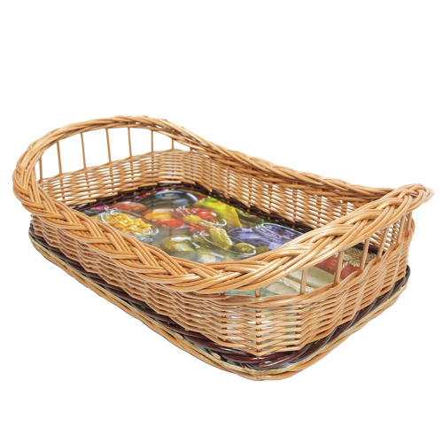 Tablett aus Weide, Trage - Korb - Tablett (52x38x14)