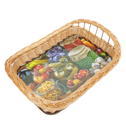 Tablett aus Weide, Trage - Korb - Tablett (52x38x14)