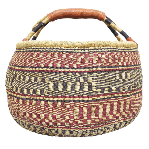 Afrikanische Korbtasche, robuste Tasche aus Steppengras (D:43)