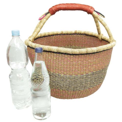 Afrikanische Korbtasche, robuste Tasche aus Steppengras (D:40)