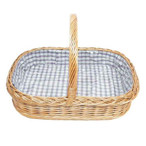 Tablett, Korbtablett aus Weide, Trage Tablett geflochten (46x31x10/28)