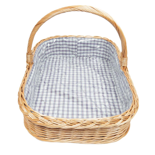 Tablett, Korbtablett aus Weide, Trage Tablett geflochten (58x41x14/36)