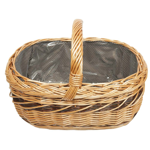 Einkaufskorb Handkorb Weide Korb gefüttert (50x36x25/37)