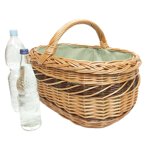 Einkaufskorb Handkorb Weide Korb gefüttert (51x35x25/36)