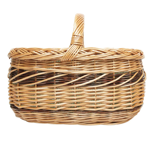 Einkaufskorb Handkorb Weide Korb gefüttert (51x35x25/36)