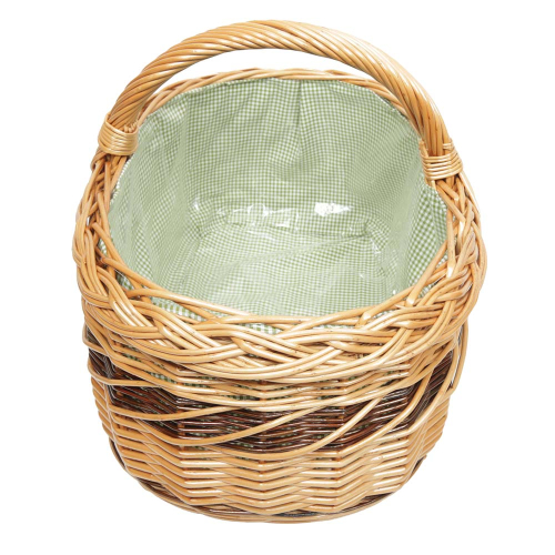 Einkaufskorb Handkorb Weide Korb gefüttert (51x35x25/36)