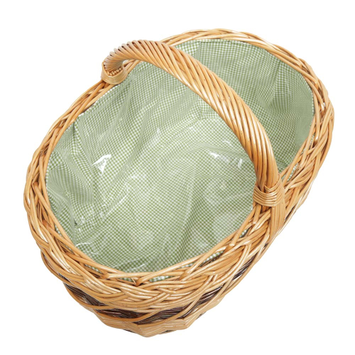Einkaufskorb Handkorb Weide Korb gefüttert (51x35x25/36)