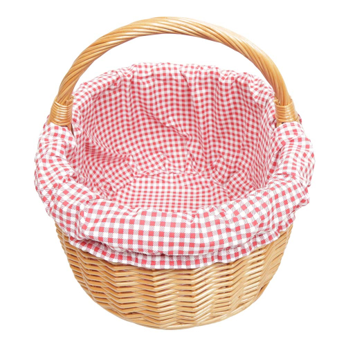 Einkaufskorb mit herausnehmbaren Stofffutter - handgefertigt und stabil (44x36x23/38)