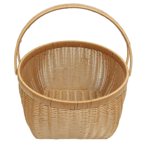 Einkaufskorb Handkorb Polyrattan Korb gefüttert (D:37cm)