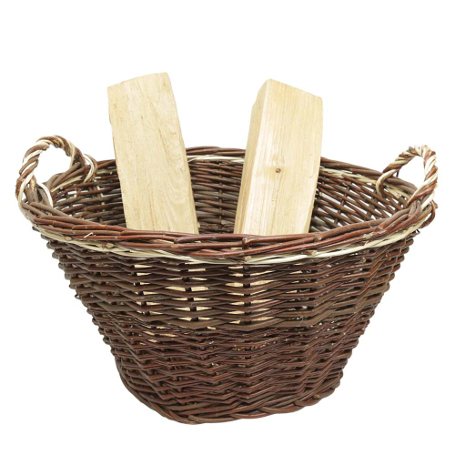 Erntekorb, Holzkorb, Tragekorb, Gartenkorb, Weide Korb (D:58cm) - EINZELSTÜCK
