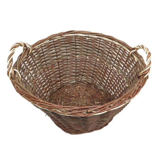 Erntekorb, Holzkorb, Tragekorb, Gartenkorb, Weide Korb (D:58cm) - EINZELSTÜCK