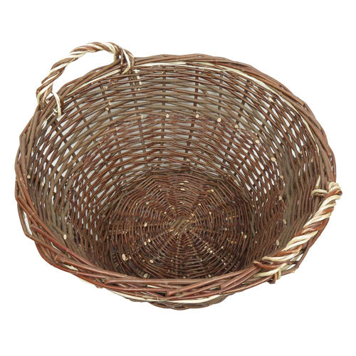 Erntekorb, Holzkorb, Tragekorb, Gartenkorb, Weide Korb (D:58cm) - EINZELSTÜCK