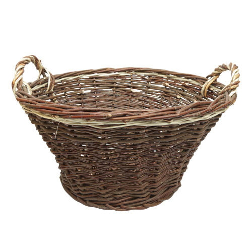 Erntekorb, Holzkorb, Tragekorb, Gartenkorb, Weide Korb (D:50cm)