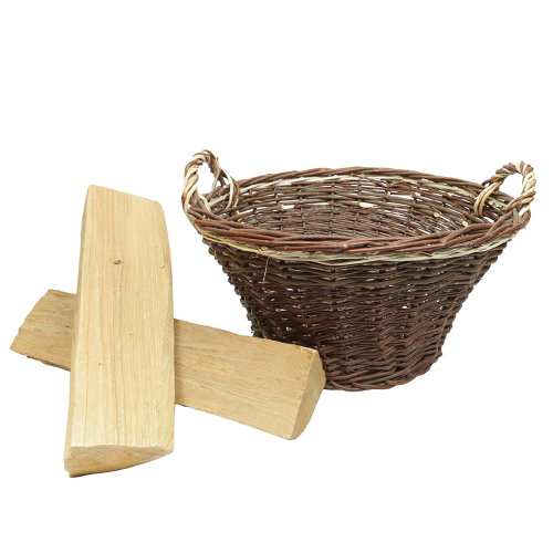 Erntekorb, Holzkorb, Tragekorb, Gartenkorb, Weide Korb (D:50cm)