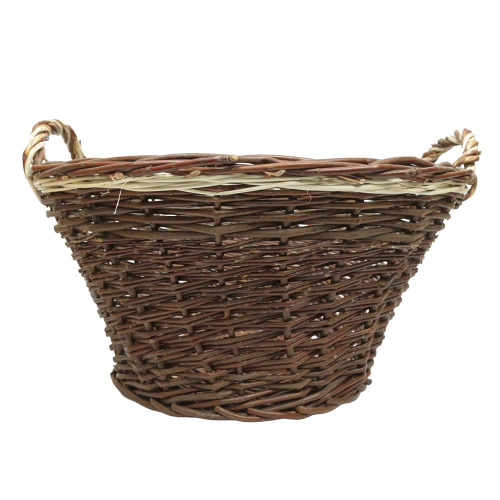 Erntekorb, Holzkorb, Tragekorb, Gartenkorb, Weide Korb (D:50cm)
