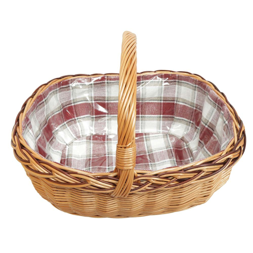 Einkaufskorb Handkorb Weide Korb gefüttert (51x41x21/38)