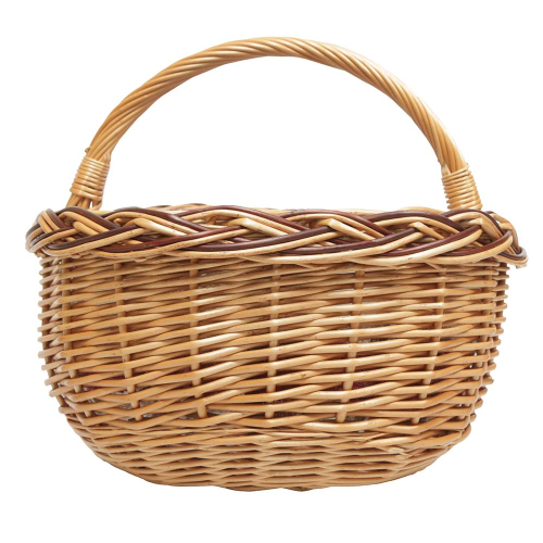 Einkaufskorb Handkorb Weide Korb gefüttert (51x41x21/38)
