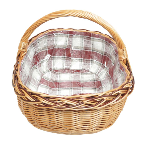 Einkaufskorb Handkorb Weide Korb gefüttert (51x41x21/38)
