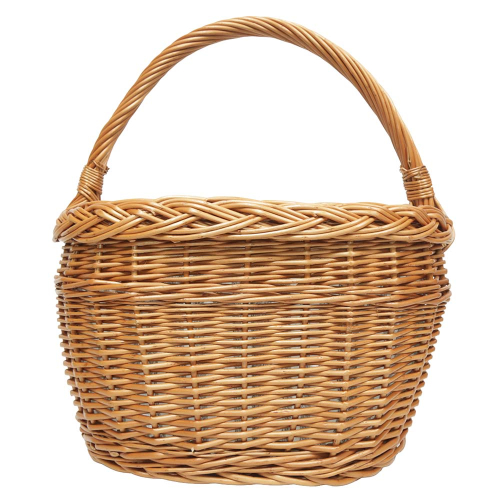 Einkaufskorb Handkorb Längshenkel Weide Korb gefüttert (42x27x26/45)