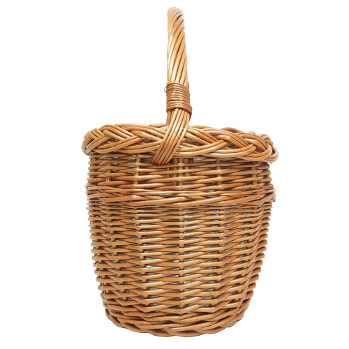 Einkaufskorb Handkorb Längshenkel Weide Korb gefüttert (42x27x26/45)