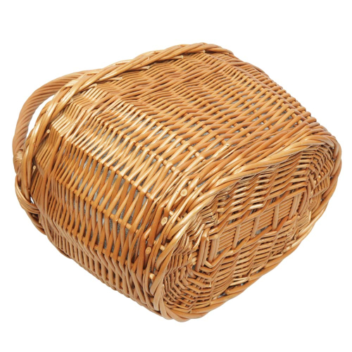 Einkaufskorb Handkorb Längshenkel Weide Korb gefüttert (42x27x26/45)