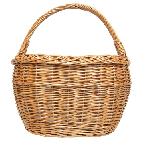 Einkaufskorb Handkorb Längshenkel Weide Korb gefüttert (41x25x25/44)