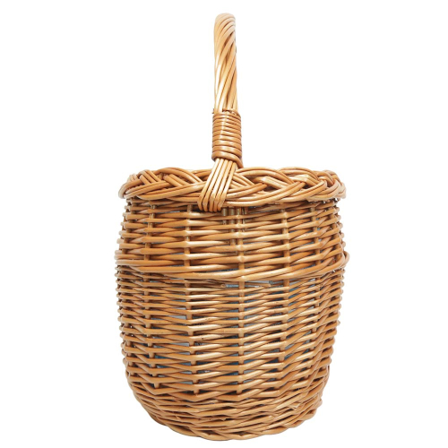 Einkaufskorb Handkorb Längshenkel Weide Korb gefüttert (41x25x25/44)