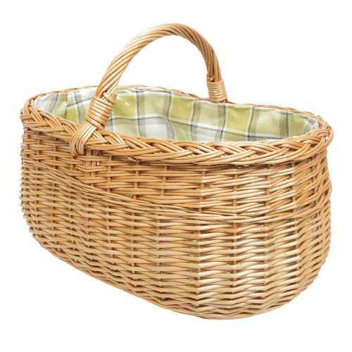 Einkaufskorb Handkorb Weide Korb gefüttert (48x32x24/36)