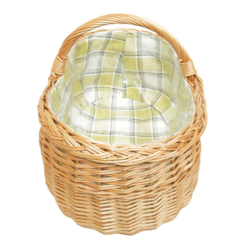Einkaufskorb Handkorb Weide Korb gefüttert (48x32x24/36)