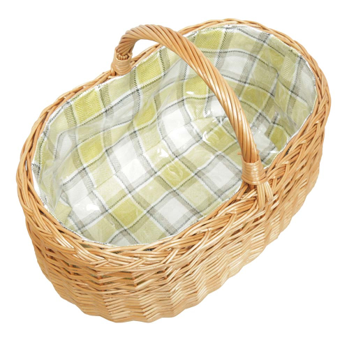Einkaufskorb Handkorb Weide Korb gefüttert (48x32x24/36)