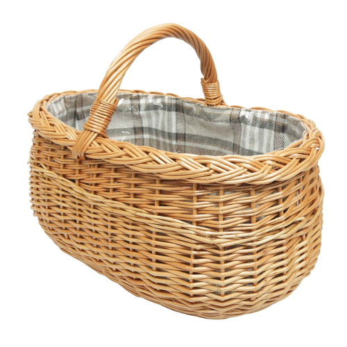 Einkaufskorb Handkorb Weide Korb gefüttert (48x32x24/36)