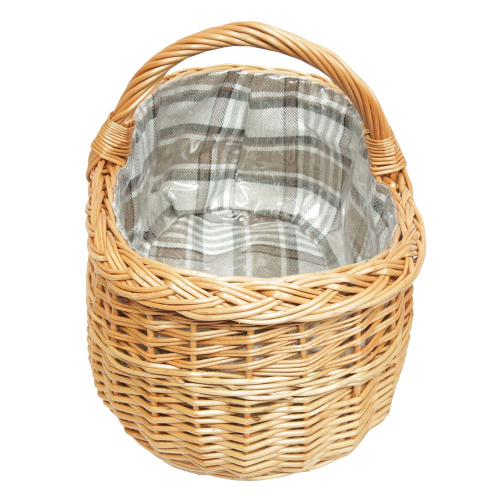 Einkaufskorb Handkorb Weide Korb gefüttert (48x32x24/36)